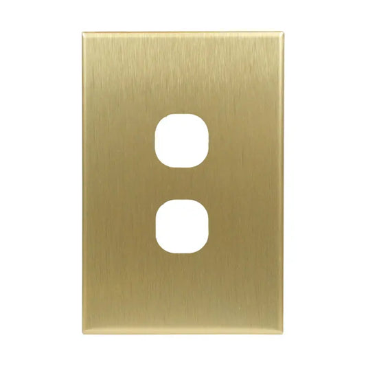 CSG Cover Plate Brushed Brass 2 Gang GEO - CBL2 - ARCK Electrical Wholesale Supplies