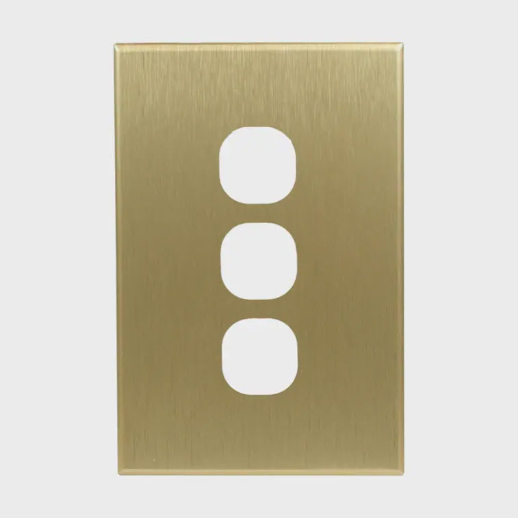 Brushed Brass Cover Plate 3 Gang Switch GEO - CBL3 - ARCK Electrical Wholesale Supplies