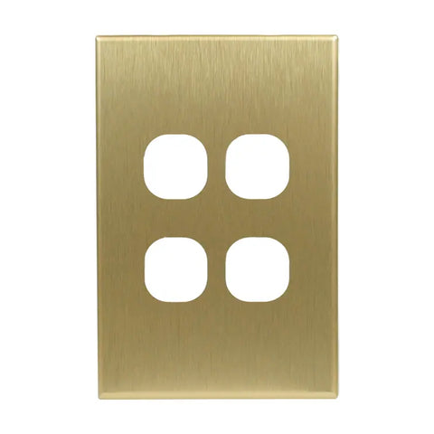 CSG Cover Plate Brushed Brass 4 Gang GEO - CBL4 - ARCK Electrical Wholesale Supplies