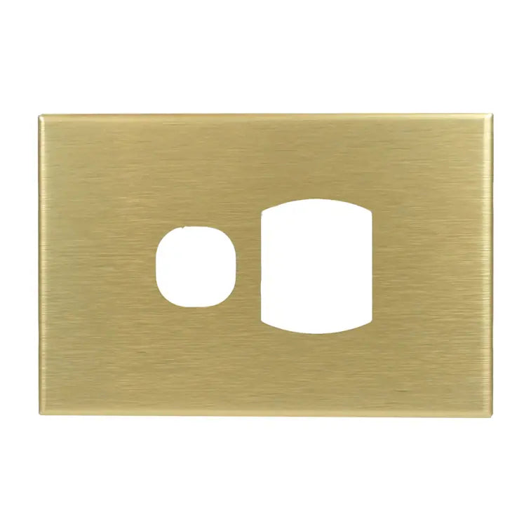 CSG Brushed Brass Cover Plate Single GPO GEO - CBLPOS - ARCK Electrical Wholesale Supplies
