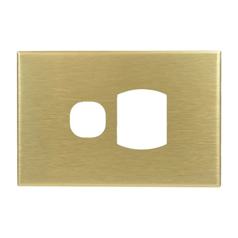 CSG Brushed Brass Cover Plate Single GPO GEO - CBLPOS - ARCK Electrical Wholesale Supplies