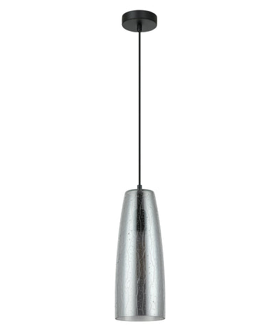 PENDANT ES Smoke Blk Glass ELLIPSE w/Rain Drop OD135mm - CHUVA1