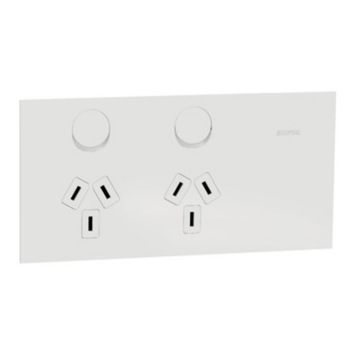 Clipsal Solis T Series Double Powerpoint 10A White Ceramic     1025-WC
