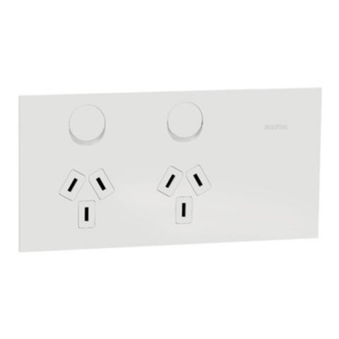Clipsal Solis T Series Double Powerpoint 10A White Ceramic     1025-WC