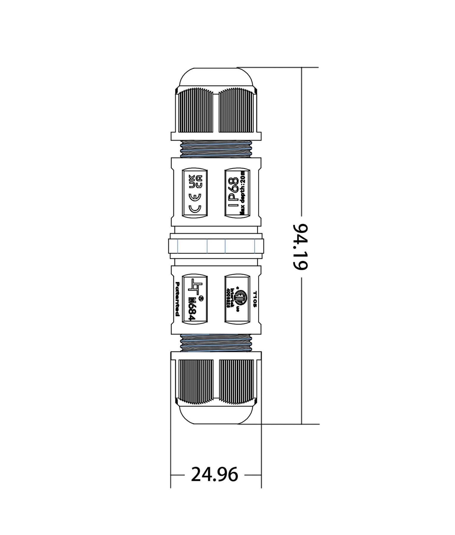CONN series: Waterproof Connector - Double - CONN001