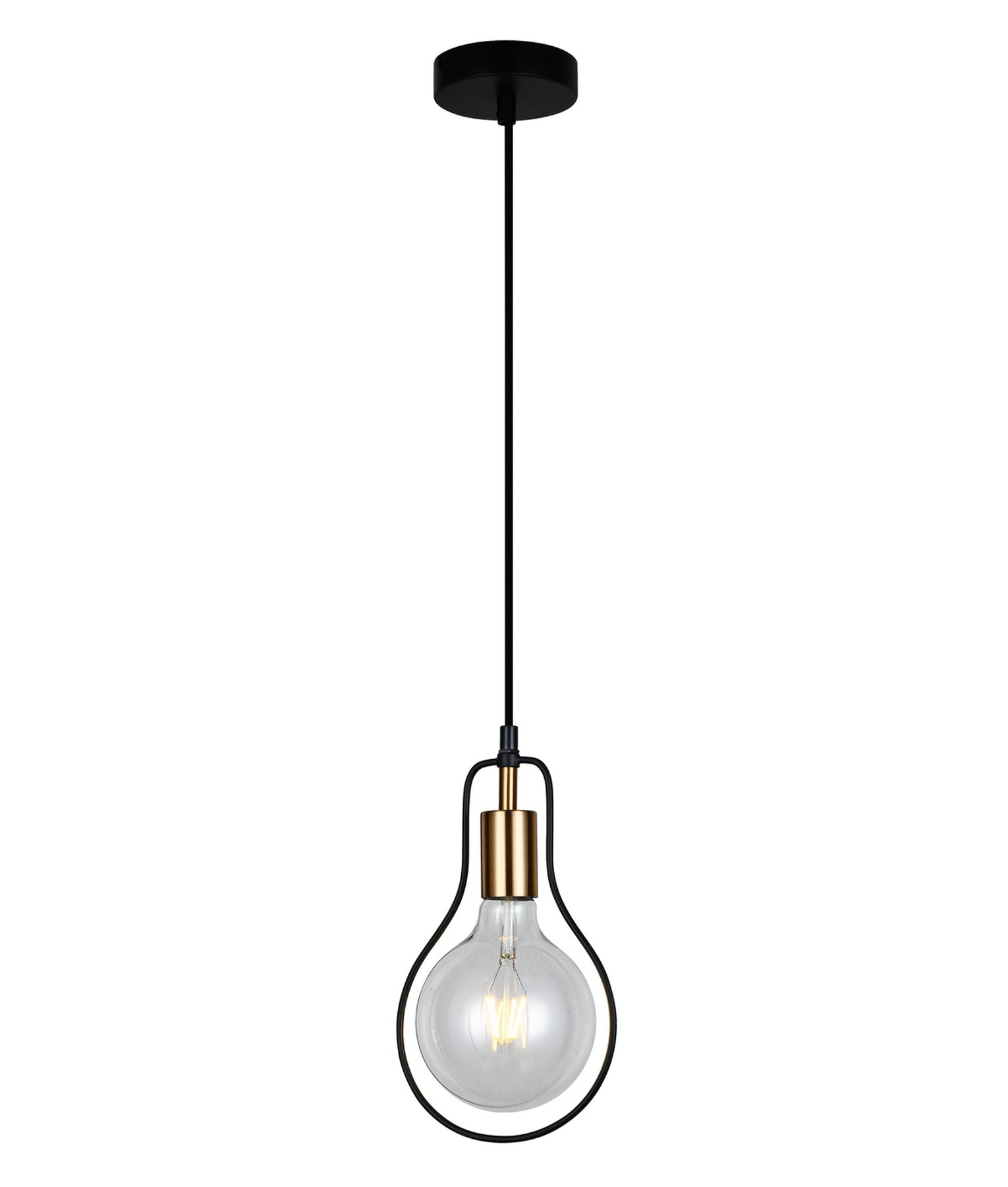 PENDANT ES BLK w/ Antique Brass Highlight - CONTOUR1