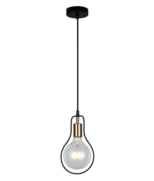 PENDANT ES BLK w/ Antique Brass Highlight - CONTOUR1