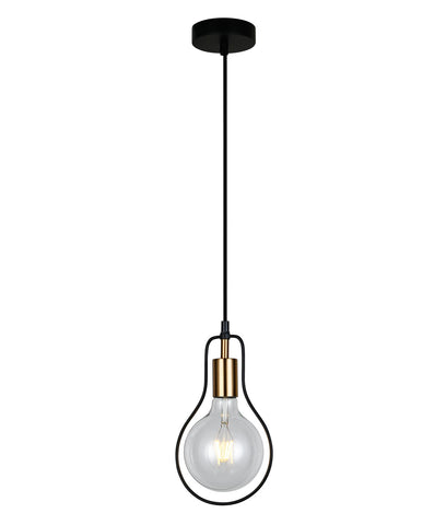 PENDANT ES BLK w/ Antique Brass Highlight - CONTOUR1