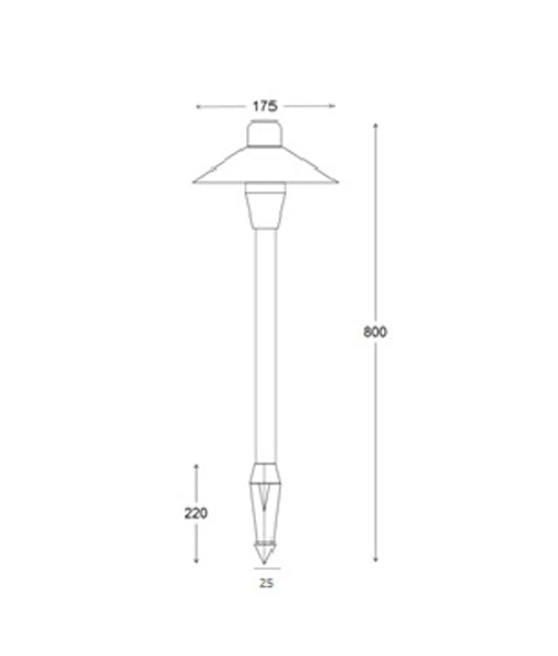 SPIKE FIXED 12V G4 Rustic Brass IP54 L800mm L/Glare - COOLIE01