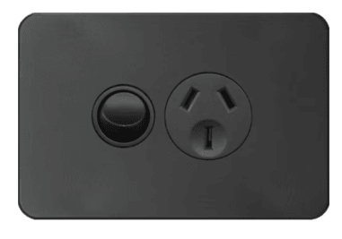 HAGER SILHOUETTE 10AMP SINGLE POWERPOINT - WBSP1S / WBSP1S-MW / WBSP2S-MB