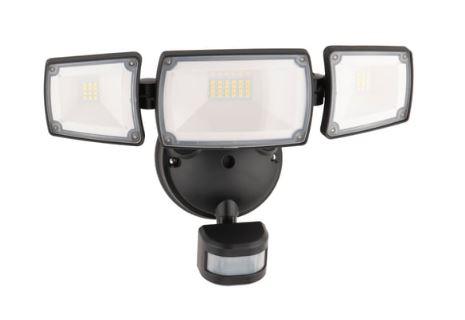 Triple Mercator Onyx Security LED Floodlight with Sensor IP54 - MXD6923BLK-SEN