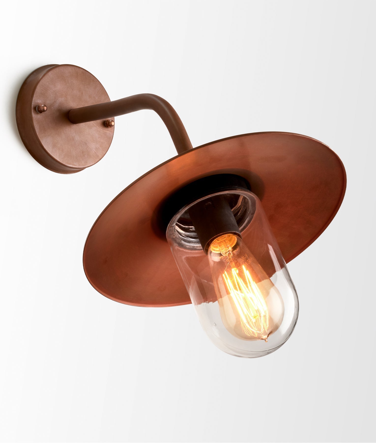 WALL S/M ES Sun Hat Aged Cop IP54 Clr Glass Diff - DEKSEL01