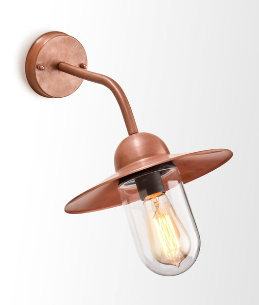 WALL S/M ES Sun Hat Aged Cop IP54 Clr Glass Diff - DEKSEL01