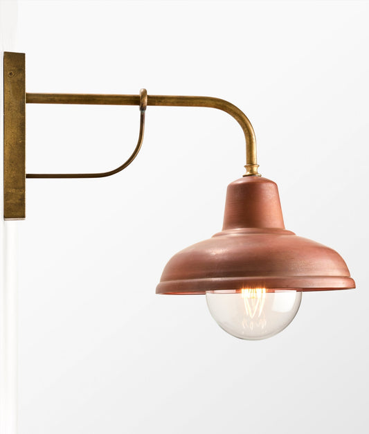WALL Int S/M ES DOME Aged Cop IP23 (Brass bracket & base & neck) - DEKSEL02