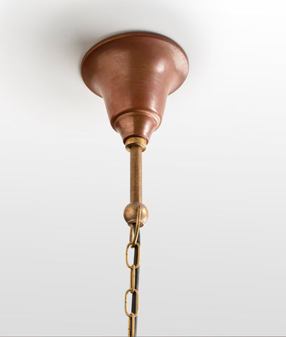 PENDANT ES Aged Copper ANGLED DOME IP23 OD400mm x H175mm - DEKSEL03