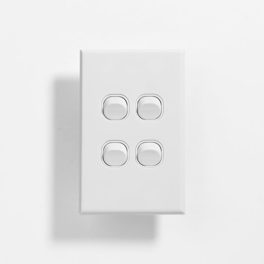 Slim 4 gang plate & cover only - DXSW4/P - ARCK Electrical Wholesale Supplies