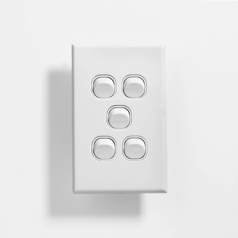 Dexton 5 Gang Switch Stainless - DXWS5/SC - ARCK Electrical Wholesale Supplies