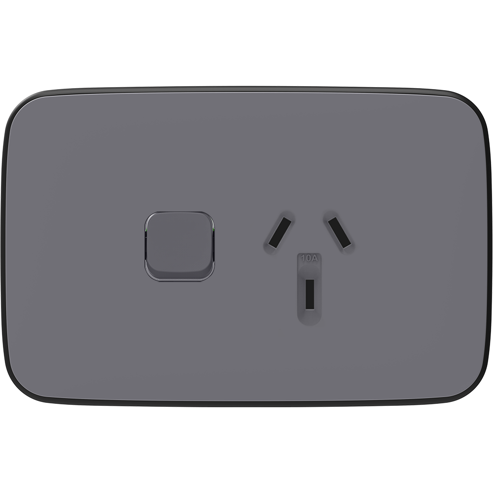 Clipsal Iconic Essence Essence Single Powerpoint Skin Ash Grey - E3015C-AG - ARCK Electrical Wholesale Supplies