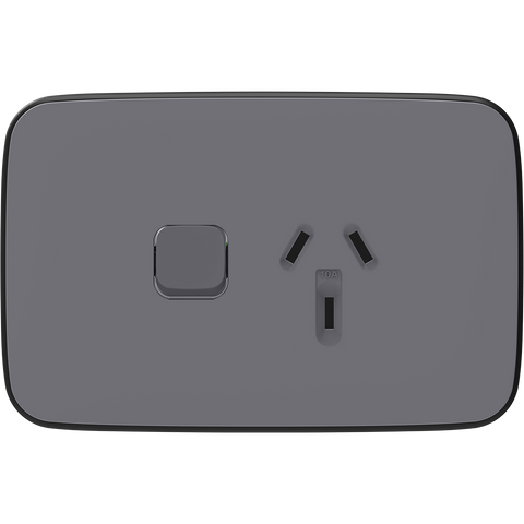 Clipsal Iconic Essence Essence Single Powerpoint Skin Ash Grey - E3015C-AG - ARCK Electrical Wholesale Supplies