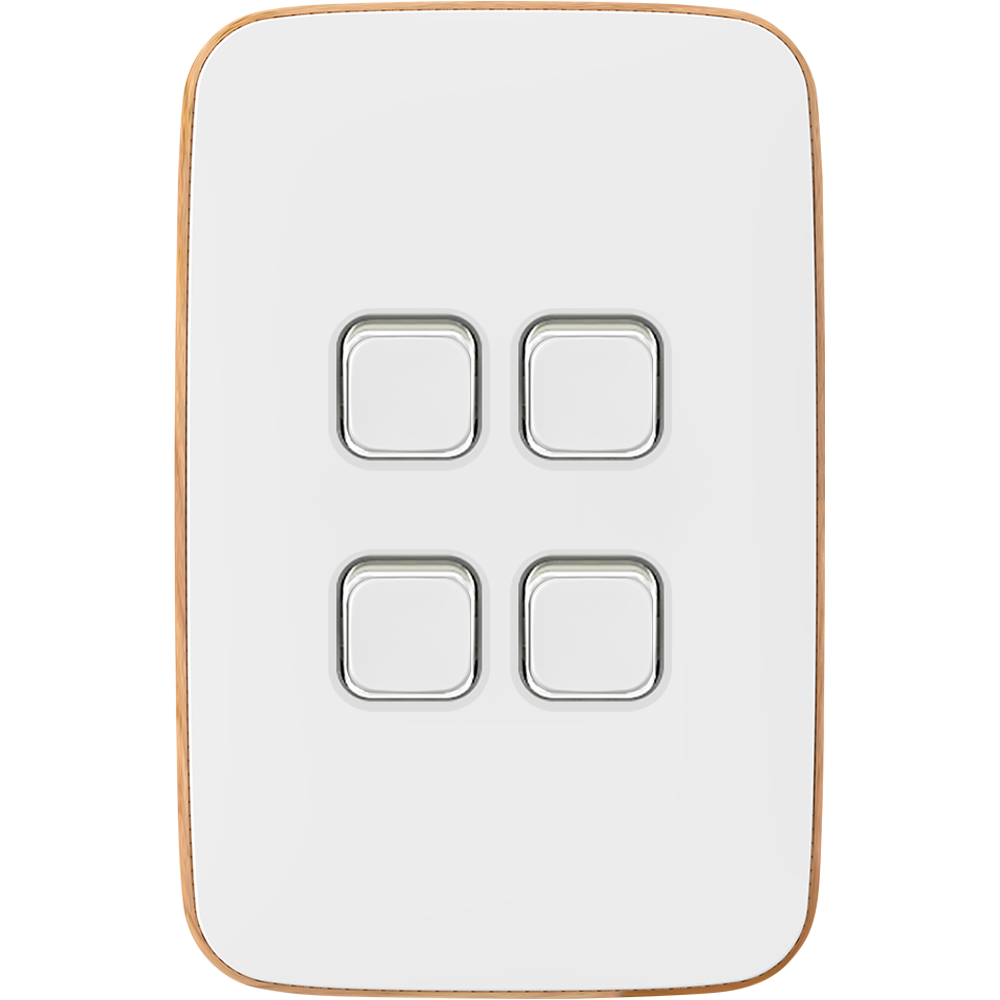 Clipsal Iconic Essence Essence 4 Gang Skin Arctic White - E3044C-AW - ARCK Electrical Wholesale Supplies