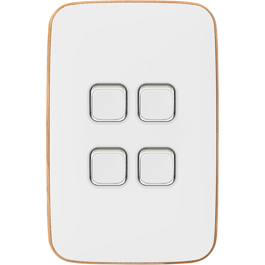 Clipsal Iconic Essence Essence 4 Gang Skin Arctic White - E3044C-AW - ARCK Electrical Wholesale Supplies