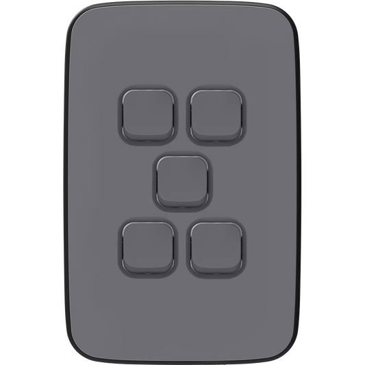 Clipsal Iconic Essence Essence 5 Gang Skin Ash Grey - E3045C-AG - ARCK Electrical Wholesale Supplies