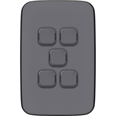 Clipsal Iconic Essence Essence 5 Gang Skin Ash Grey - E3045C-AG - ARCK Electrical Wholesale Supplies