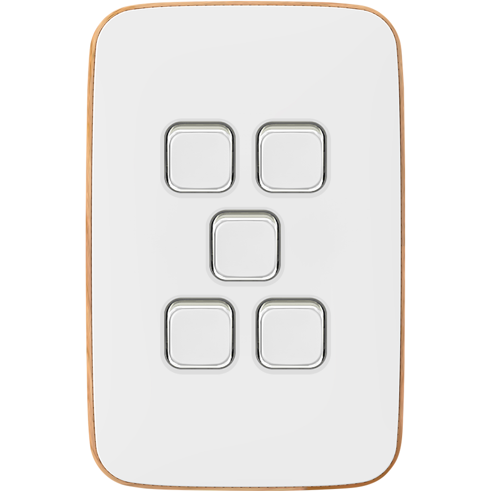 Clipsal Iconic Essence Essence 5 Gang Skin Arctic White - E3045C-AW - ARCK Electrical Wholesale Supplies