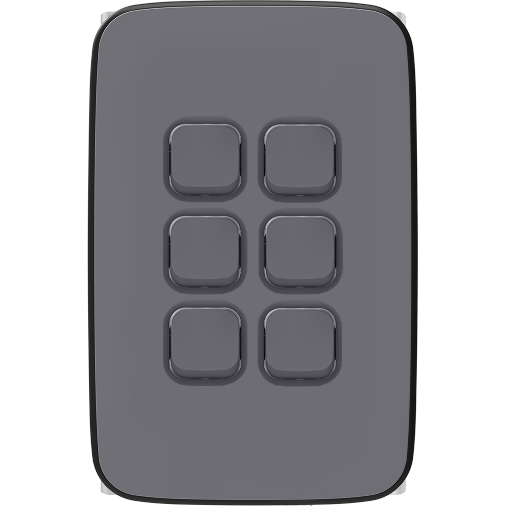 Clipsal Iconic Essence Essence 6 Gang Skin Ash Grey - E3046C-AG - ARCK Electrical Wholesale Supplies