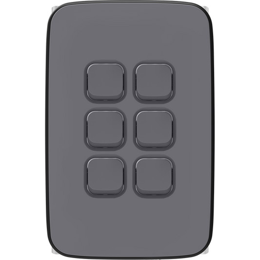 Clipsal Iconic Essence Essence 6 Gang Skin Ash Grey - E3046C-AG - ARCK Electrical Wholesale Supplies