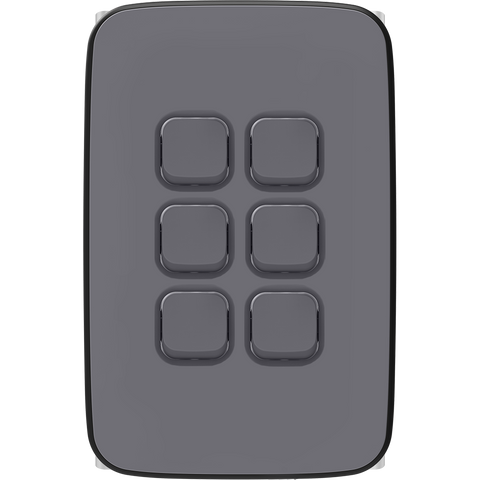 Clipsal Iconic Essence Essence 6 Gang Skin Ash Grey - E3046C-AG - ARCK Electrical Wholesale Supplies