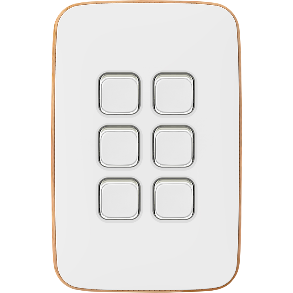 Clipsal Iconic Essence Essence 6 Gang Skin Arctic White - E3046C-AW - ARCK Electrical Wholesale Supplies