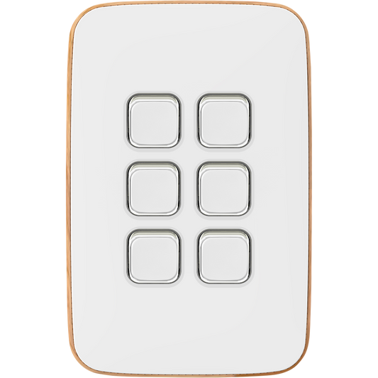 Clipsal Iconic Essence Essence 6 Gang Skin Arctic White - E3046C-AW - ARCK Electrical Wholesale Supplies