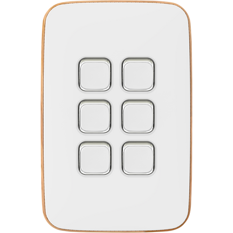 Clipsal Iconic Essence Essence 6 Gang Skin Arctic White - E3046C-AW - ARCK Electrical Wholesale Supplies