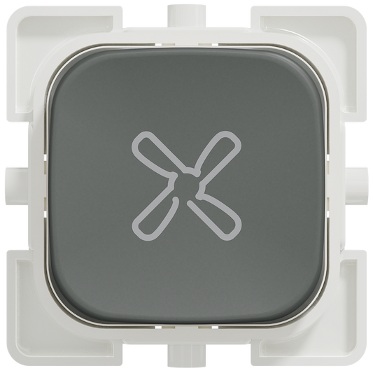 Clipsal Iconic Essence Essence Dolly Fan Pushbutton Ash Grey - E40APBF-AG - ARCK Electrical Wholesale Supplies