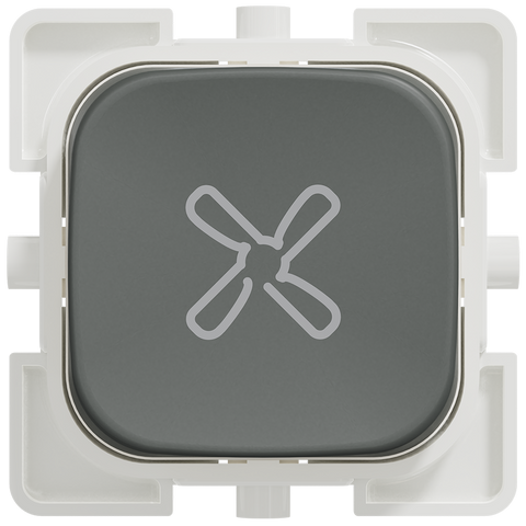 Clipsal Iconic Essence Essence Dolly Fan Pushbutton Ash Grey - E40APBF-AG - ARCK Electrical Wholesale Supplies
