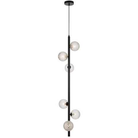 Elson 6 Light Pendant Black - ELSON PE06-BKCLP