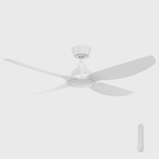 Jota 4B 132cm DC Ceiling Fan with LED Light and Remote White - FC2118134WH - ARCK Electrical Wholesale Supplies