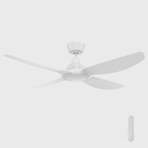 Jota 4B 132cm DC Ceiling Fan with LED Light and Remote White - FC2118134WH - ARCK Electrical Wholesale Supplies