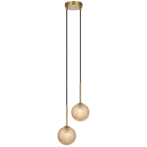 GASTON 2 LIGHT PENDANT ANTIQUE GOLD - GASTON PE2-AGAMT