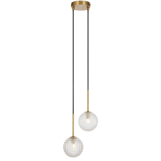 GASTON 2 LIGHT PENDANT ANTIQUE GOLD - GASTON PE2-AGCLP