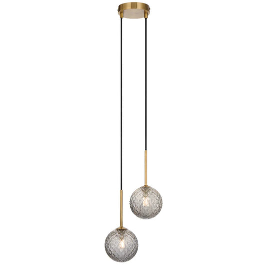 GASTON 2 LIGHT PENDANT ANTIQUE GOLD - GASTON PE2-AGSMT
