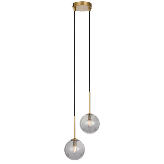 GASTON 2 LIGHT PENDANT ANTIQUE GOLD - GASTON PE2-AGSM