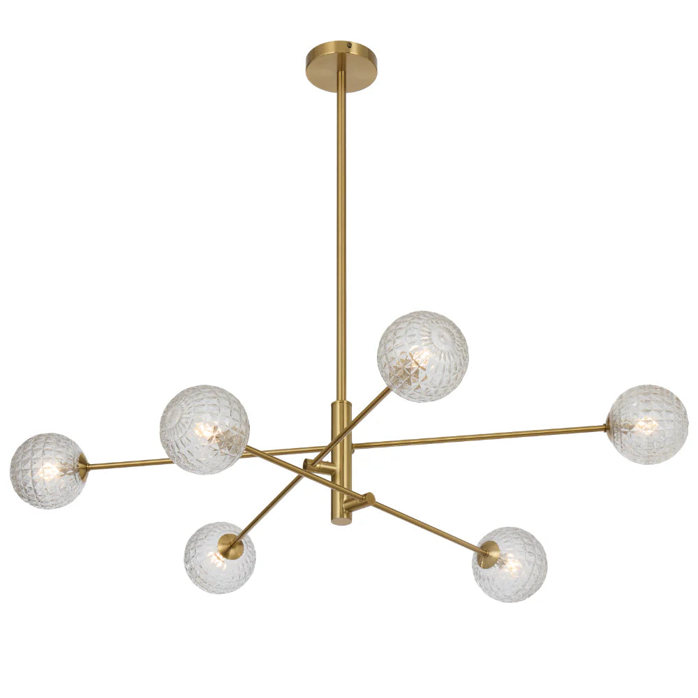 GASTON 6 LIGHT PENDANT ANTIQUE GOLD - GASTON PE6-AGCLP