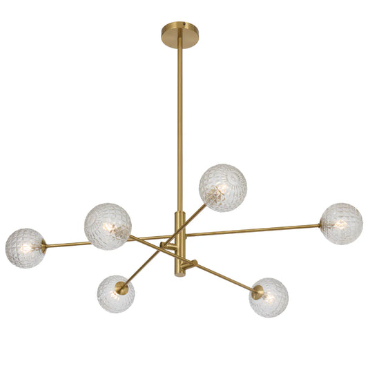 GASTON 6 LIGHT PENDANT ANTIQUE GOLD - GASTON PE6-AGCLP