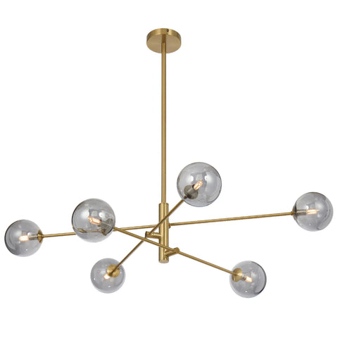 GASTON 6 LIGHT PENDANT ANTIQUE GOLD - GASTON PE6-AGSM