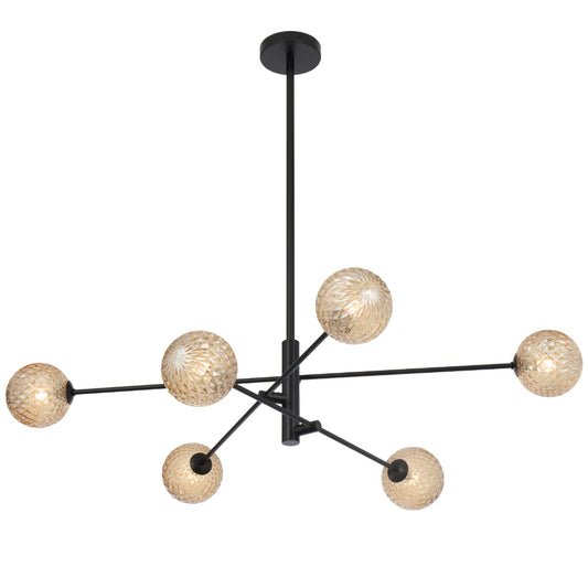GASTON 6 LIGHT PENDANT BLACK - GASTON PE6-BKAMT