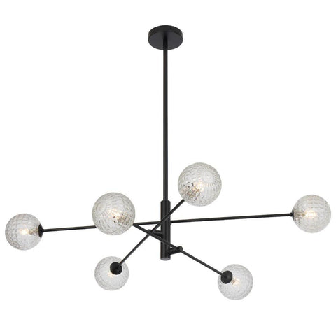 GASTON 6 LIGHT PENDANT BLACK - GASTON PE6-BKCLP