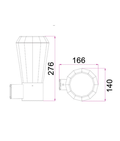 WALL S/M 20W TAPERED Dark Grey 3K IP54 Opal Diff 580 Lm - GEB1
