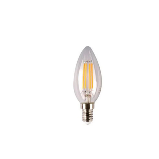 E14 4w  LED CANDLE GLOBE CLEAR DIM 5000K - GL-F.CAND.4-CL85